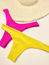 Load image into Gallery viewer, Classic Magenta and LoBos Lemon Bikini Bottom. Cheeky Skimpy Bikini bottoms
