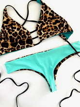 Load image into Gallery viewer, Kylie Bikini Top and Lo Bottoms. LoBo&#39;s in Mint and leopard
